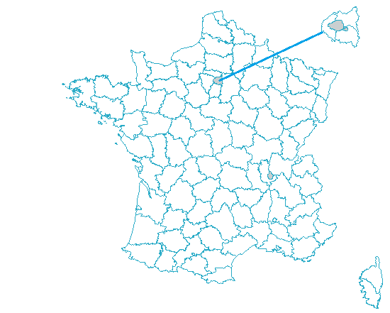 Carte de France par dé�partements